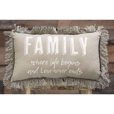 *Family Where Life Begins Pillow - The Fox Decor